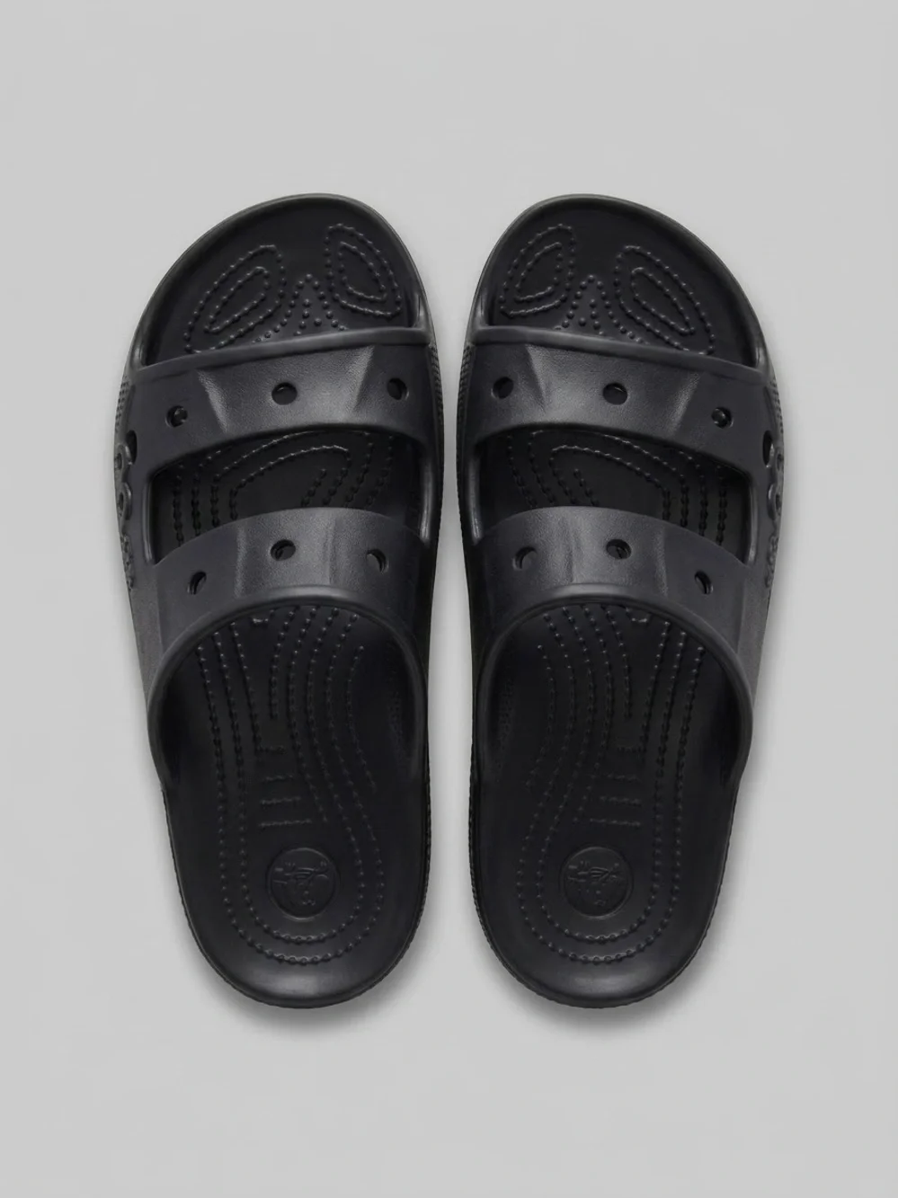 CROCS Men’s Black Dual-Strap Slide Sandals